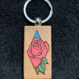 Solid wood keychain